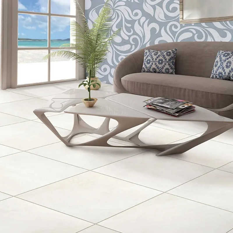 Custom tile installed in costal design room
