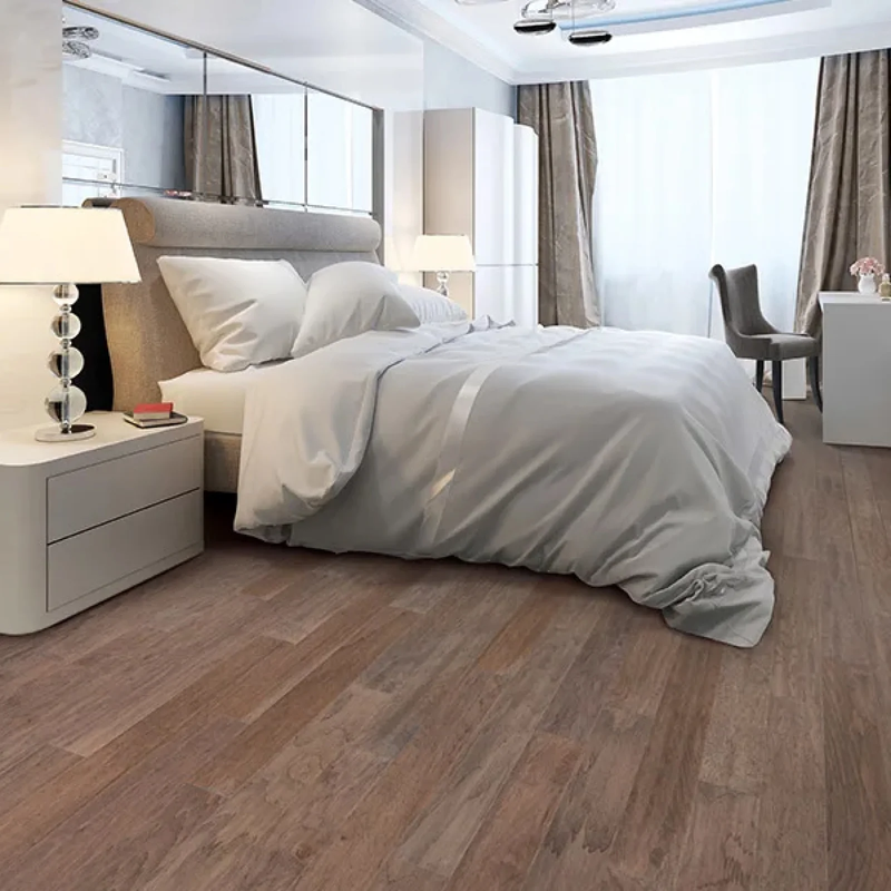 Hardwood floor installation in hotel room